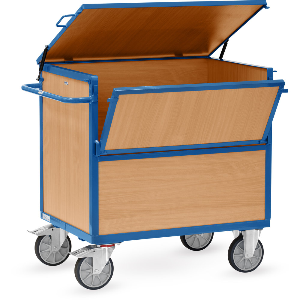 Chariots caisse à treillis métalliques à panneaux bois 2852