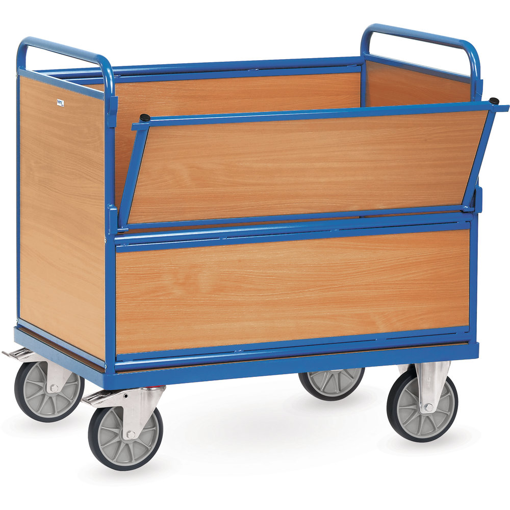 Chariots caisse à treillis métalliques à panneaux bois 2873