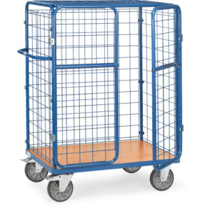 Chariots pour colis avec treillis et portes battantes et toit 8481-3D