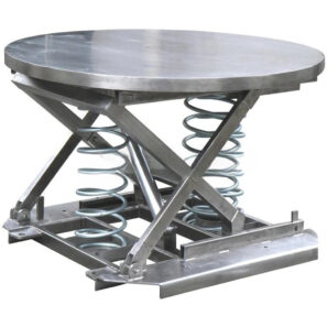 Table élévatrice manuelle mobile à ressort en INOX