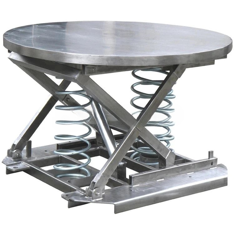 Table élévatrice manuelle mobile à ressort en INOX