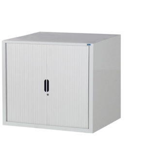 Armoire portes rideaux basse 2 étagères
