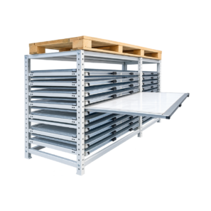 Rayonnage dynamique et tiroirs